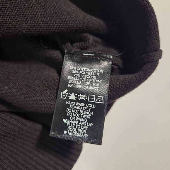 NIC+ZOE Black Velvet Trim High Neck Knit Cardigan Sweater Women's M - Picture 8 of 10